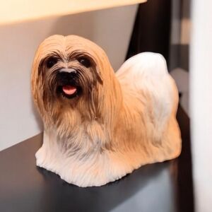 Life's Attractions Lhaso Apso Dog Figurine Vintage Decor Handpainted Pet